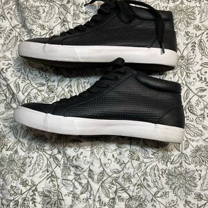 Women's Black High-Top Casual Sneakers with White Sole